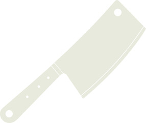 Light Gray Silhouette of a Kitchen Cleaver Knife cooking