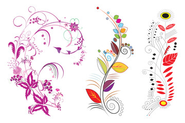 Abstract colorful floral background with vector design elements and decorative patterns