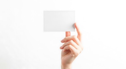 Obraz premium hand holding blank business card