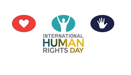 International human rights day logo isolated on white background for awareness