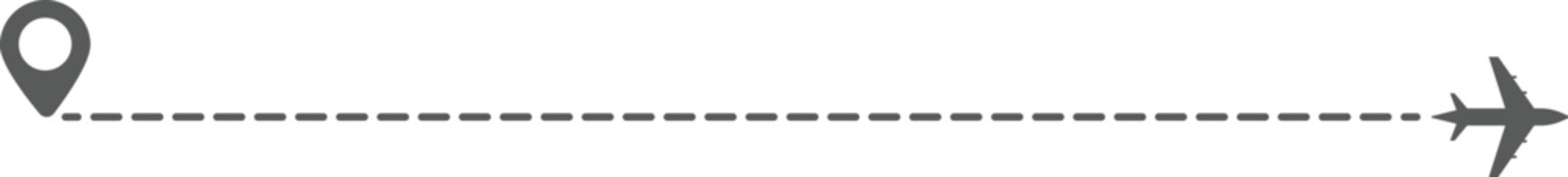 Airplane Route and Flight Path Icon Set. Travel Logistics and Destination Tracking Symbols. Journey Planning symbol. airplane flight route dotted line