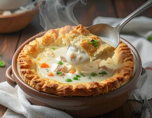 チキンクリームポットパイ