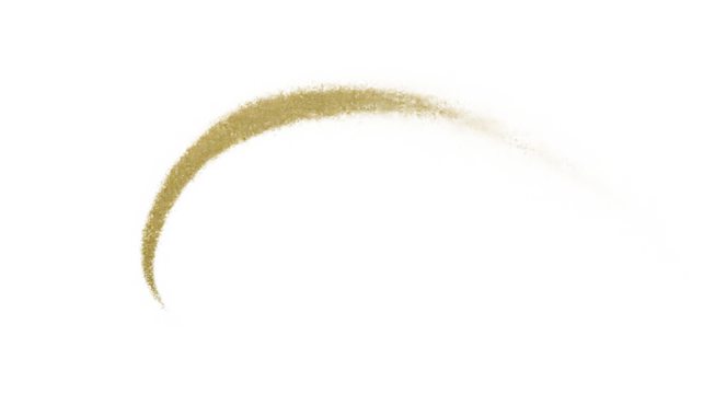 Gold glitter arc isolated on transparent background