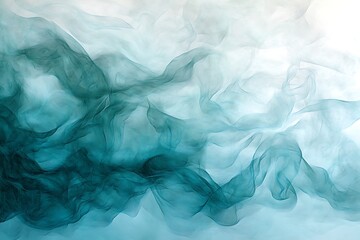 Abstract teal smoke effect art, elegant gradient flowing patterns background design