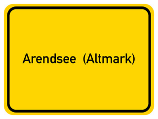 Illustration of a city entrance sign for the city of Arendsee (Altmark)