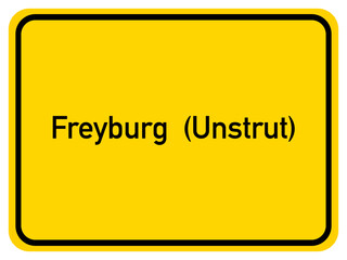 Illustration of a city entrance sign for the city of Freyburg (Unstrut)