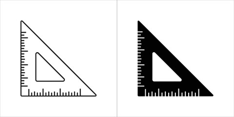 Right triangle ruler for measuring and drawing