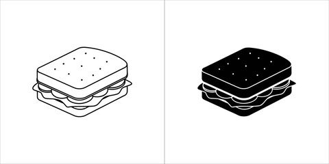 Outline and solid sandwich design for web design