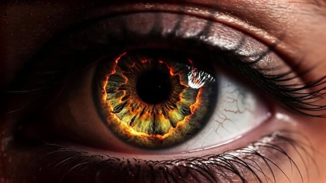 Fiery Eye A Video's Visual Spectacle - Captivating Animation