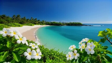 Beautiful Tropical Beach Paradise With White Sand and Ocean Waves Video