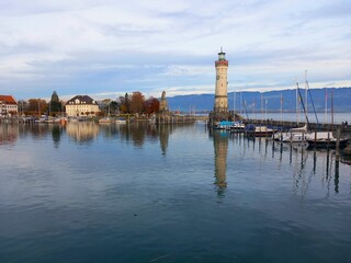Lindau, Hafen mit Leuchtturm
