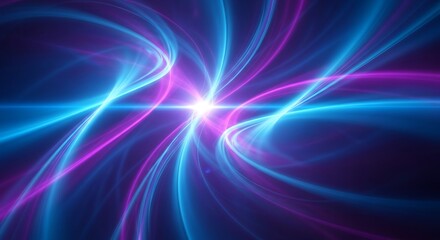 Fototapeta premium Dynamic swirling light trails creating an abstract vortex of vibrant blue and magenta energy, symbolizing speed, connection, and futuristic innovation in a digital realm