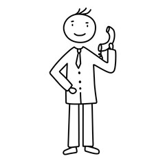 Stick Figure Person Giving a Thumbs Up Gesture