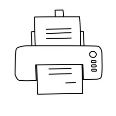 Office Multi-Function Printer or Scanner Line Art