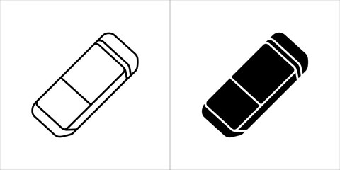 Eraser outline and silhouette for design use