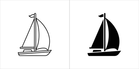 Sailboat vector illustration, design element