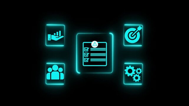Financial business concepts on the transparent background. Manage and evaluate the risks of business investment, control business risks and risk management strategies. 4k video on black background.