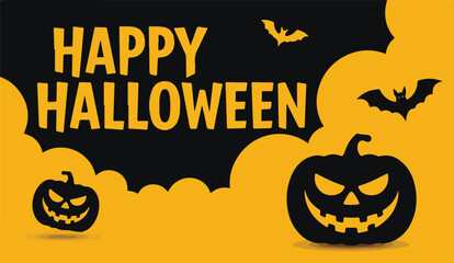 Halloween pumpkins and bats celebration halloween, pumpkins, bats, celebration, orange, black, holiday, spooky, festive, autumn, season, scary, october, decoration, design, graphic, illustration, 