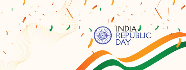 Background Vector illustration of Happy Republic Day Sale social media feed template