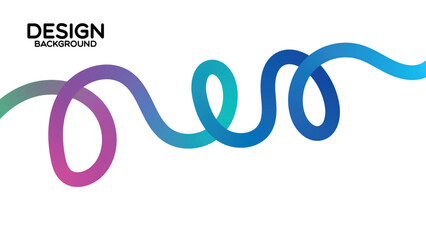 Abstract gradient ribbon swirl with design text on white background