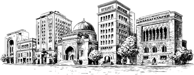 Detailed architectural cross sections of walls and beams for design