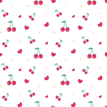 cherry love seamless pattern