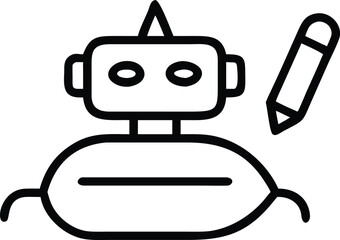 Writing Assistant Bot Icon Representing AI Content Support