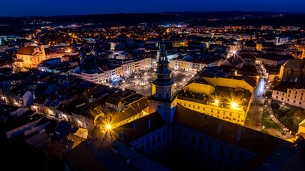 Naklejka premium Kroměříž castle at night