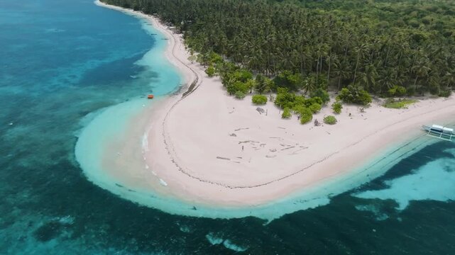 Aerial 4K, Patongong Island, Balabac, Philippines - White Sand Beach Paradise also known as Patunggong Island
pristine white sand beach completely surrounds the tropical island