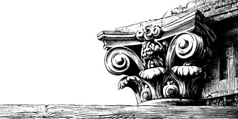 Obraz premium Vintage engraving style corner ornaments for frame design