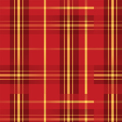 Red and Black Scottish Woven Tartan Plaid Seamless Pattern for Textile Design