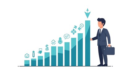 Fototapeta premium businessman with graph