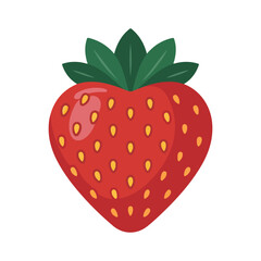 strawberry fruit flat vector icon