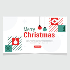 Merry Christmas Landing Page Template Vector Design.