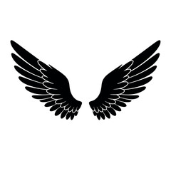 Elegant black wings illustration for creative designs and concepts.