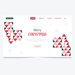 Merry Christmas Landing Page Template Vector Design.