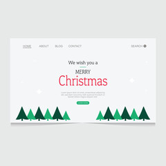 Merry Christmas Landing Page Template Vector Design.