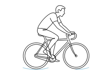 Obraz premium Minimalist line art of a cyclist riding a bike
