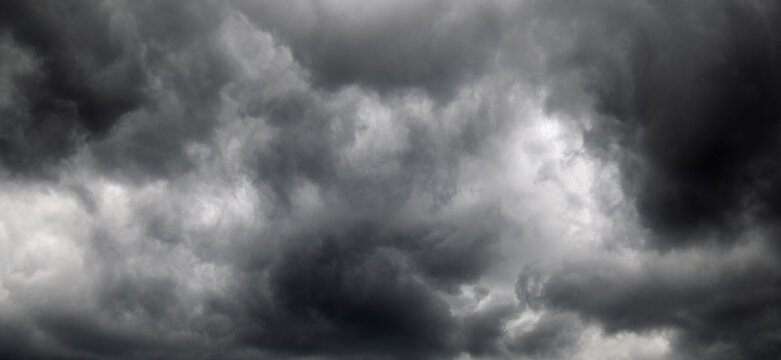 dark clouds storm lightning with stormy, rainy, dramatic