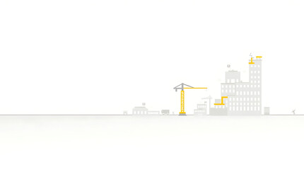 Obraz premium Minimal Construction Site City Skyline Illustration