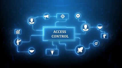 glowing neon Business, Technology, Internet and network concept. Virtual display: Access control. - Powered by Adobe