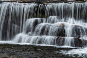 A close-up of a water cascade