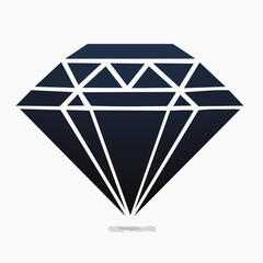 Vector illustration of a brilliant diamond with a gradient color scheme on white