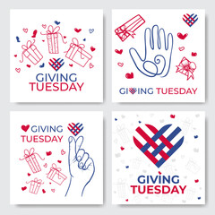 Giving Tuesday, global day of charitable giving. Social media post template.