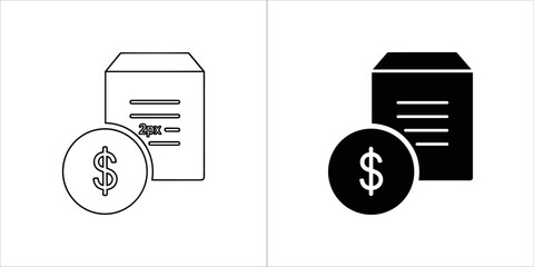 Two shopping cart icons, one outlined and one solid black