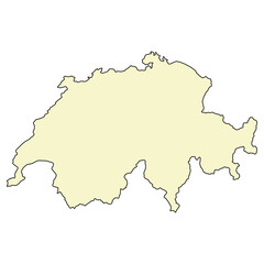 Switzerland map shape, travel web flat concept icon symbol vector illustration .