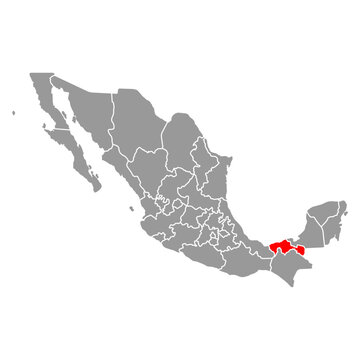 Tabasco of Mexico map shape, travel web concept icon vector illustration .