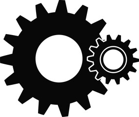 Interlocking gears precision engineering industry symbol