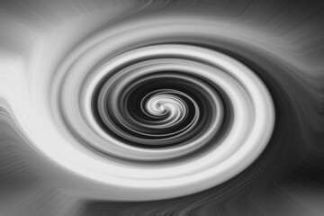 Black and white hypnotic spiral design creates a swirling vortex, perfect for background use, abstract art, or visual interest in your project