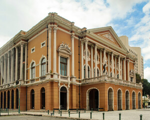 Facade of the emblematic Peace Theater in the city of Belém, capital of the state of Pará, northern Brazil.